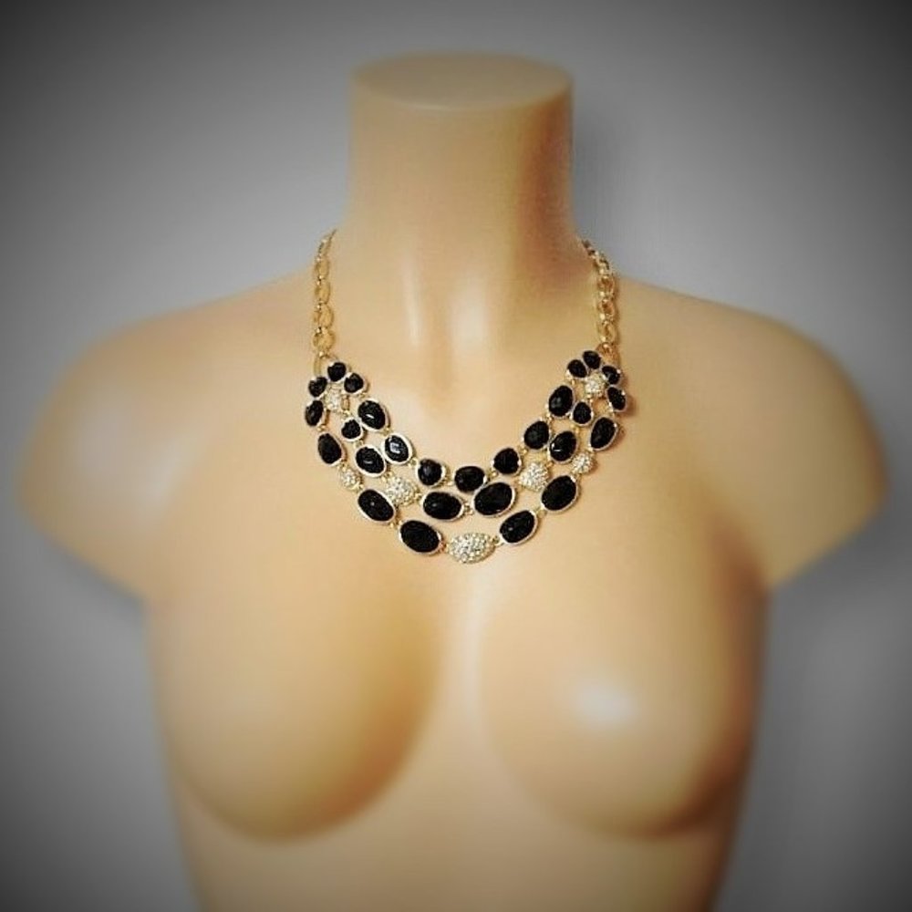DANA BUCHMAN MULTI-STRAND BLACK ONYX NECKLACE